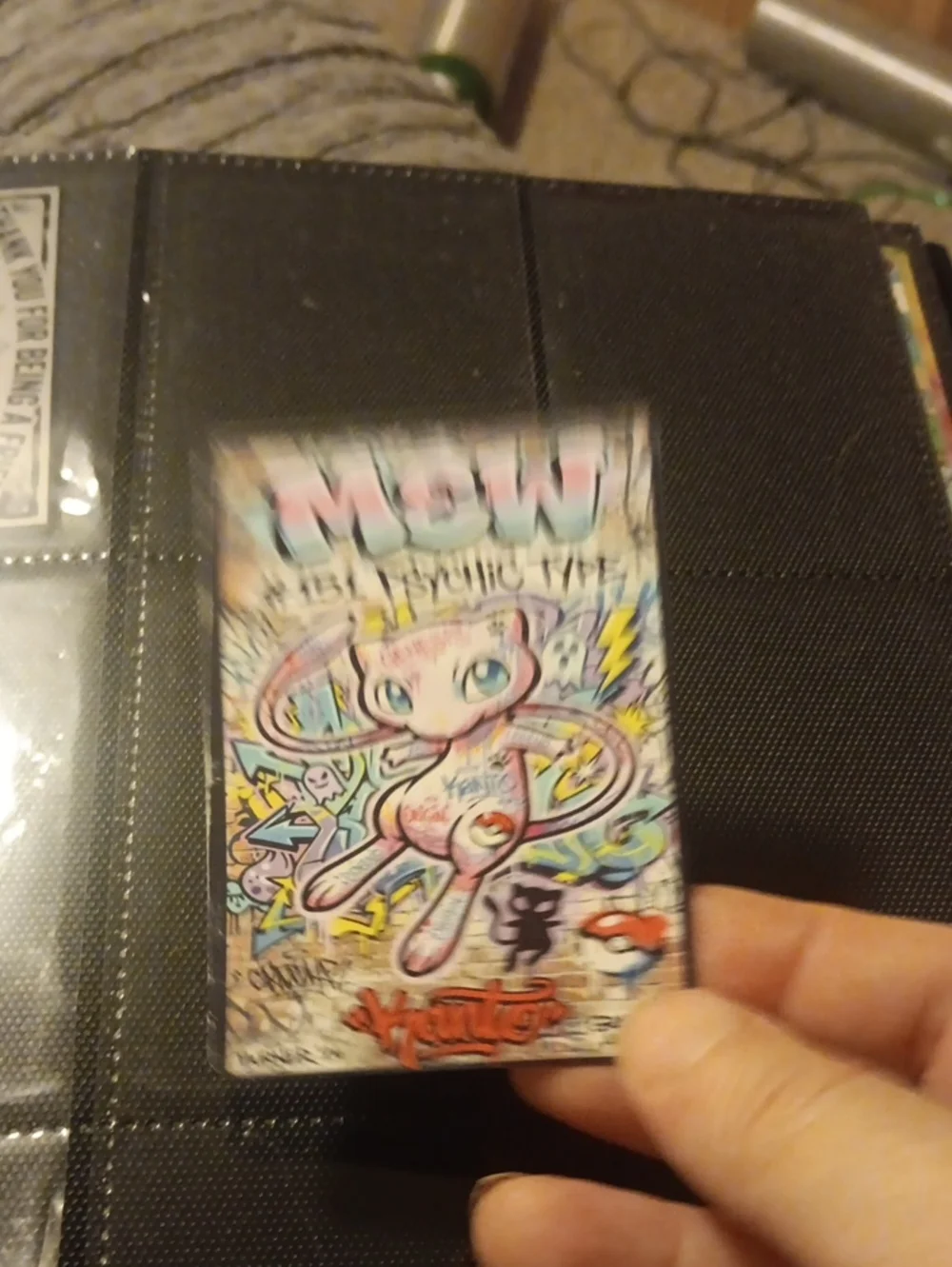 Pokemon Mew Trading Card - Pink & Blue Pop Art